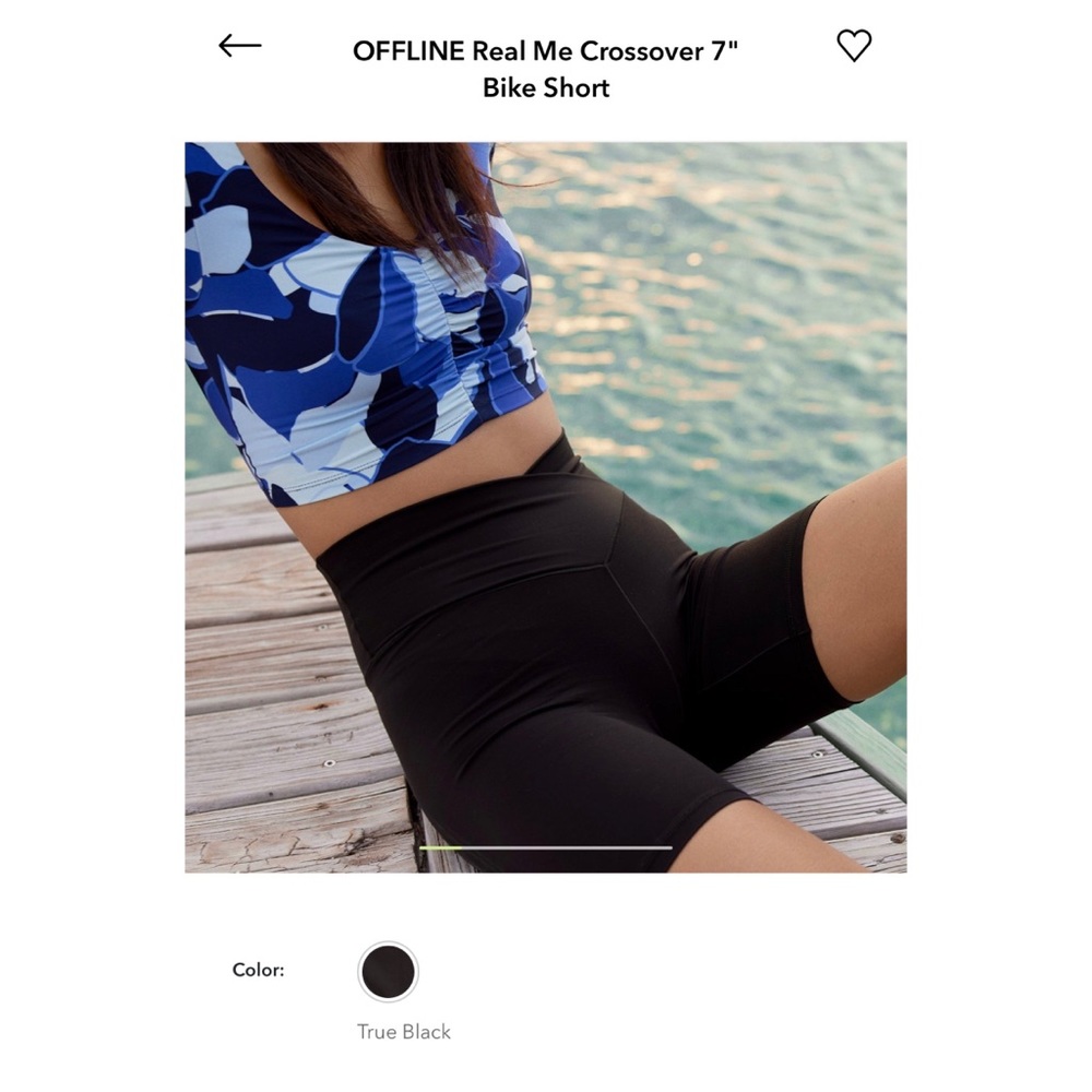 aerie crossover biker shorts